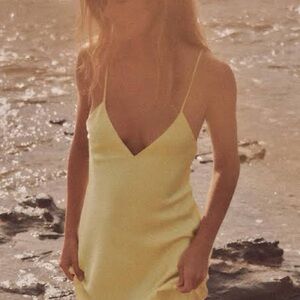 Zara Yellow Spaghetti Strap Dress